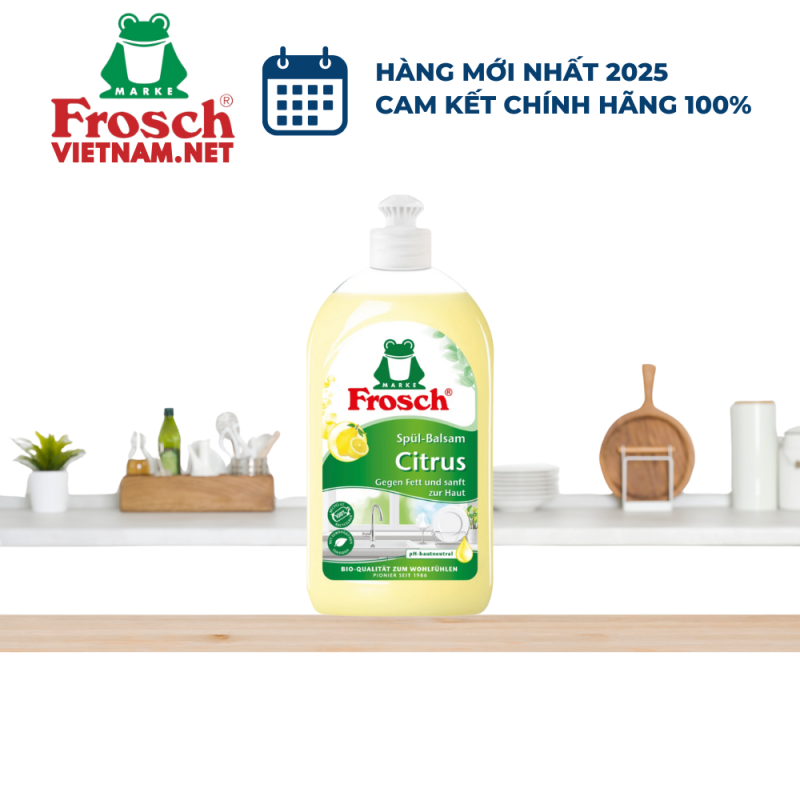 Nước Rửa Chén Hữu Cơ Frosch 500ml Hương Chanh