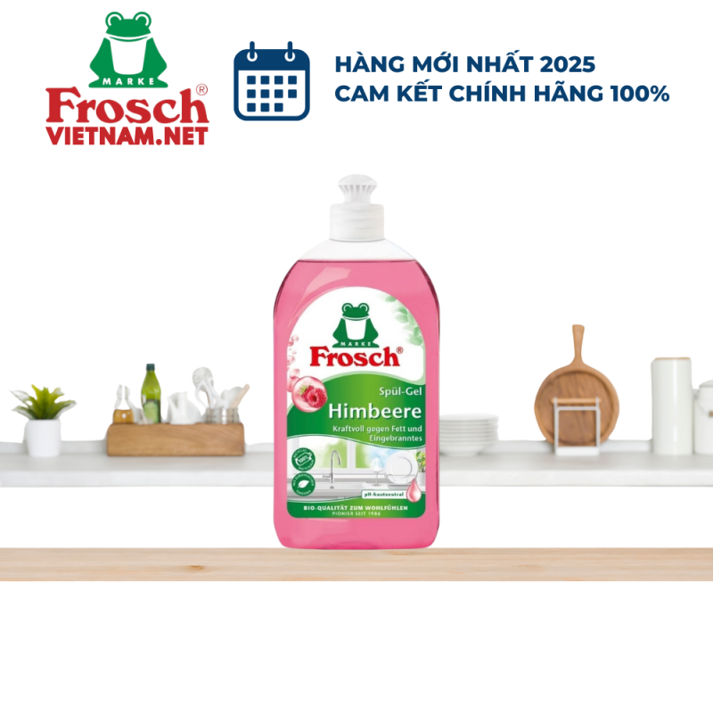 Nước Rửa Chén Hữu Cơ Frosch 500ml Hương Mâm Xôi