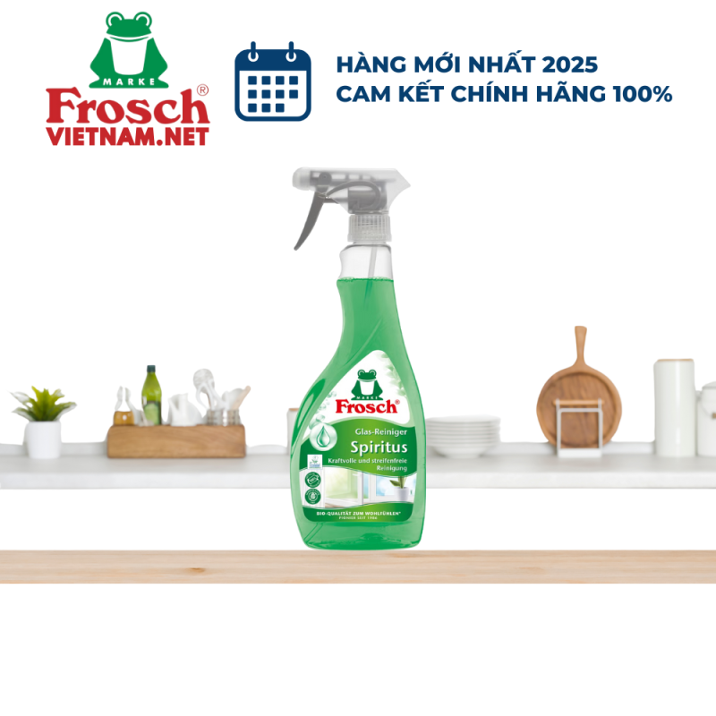 Chai Xịt Vệ Sinh Gương Kính Hữu Cơ Frosch 500ml