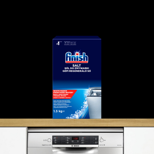Hộp 1,5kg muối rửa chén Finish Salt ( Hỗ trợ làm mềm nước trong khoan nước của máy rửa chén).