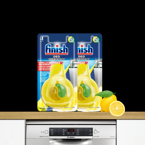 COMBO 2 Túi tinh dầu treo khử mùi không khí giúp tạo mùi thơm dễ chịu bên trong máy rửa chén Finish (EU-Đức) – (Hương thơm Chanh - 60 lần dùng).