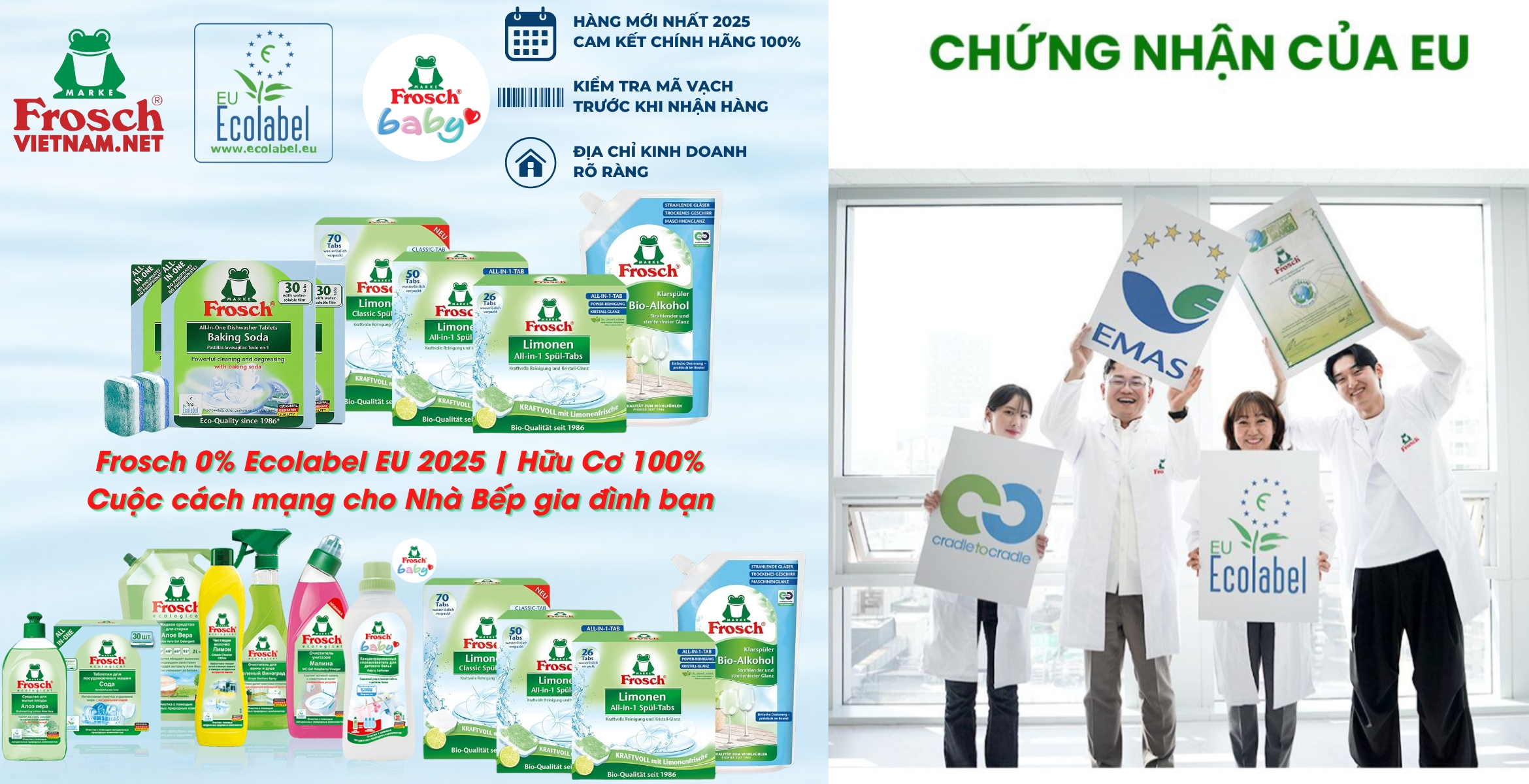 Chất tẩy rửa Frosch Hữu Cơ 100%