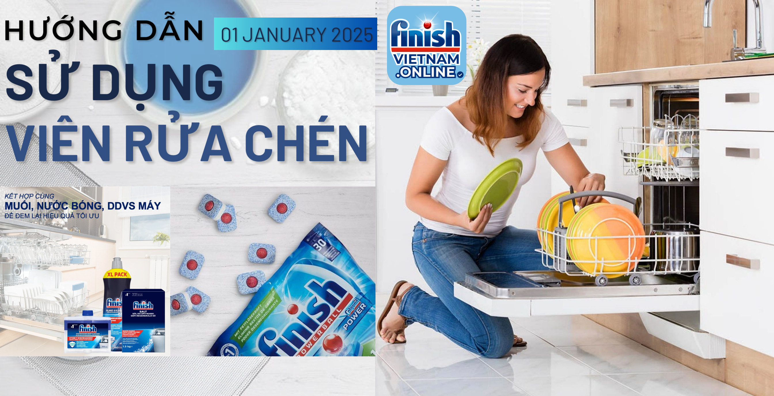 Hướng dẫn sử dụng viên rửa chén finish